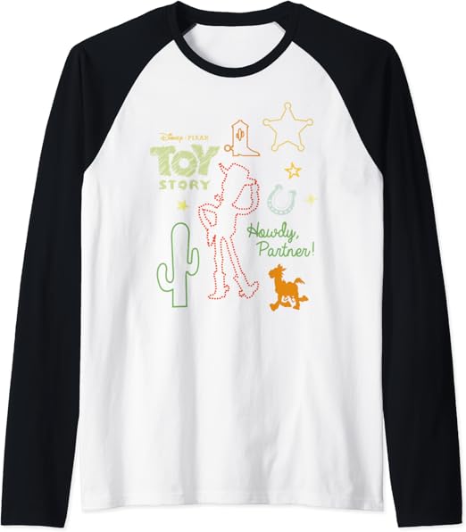 Amazon.com: Disney Pixar Toy Story Howdy Partner Woody Shapes Raglan